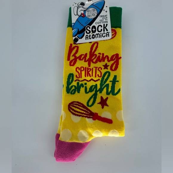 Sock Atomica Accessories - Women's Baking Spirits Bright Socks - Yellow and Pink